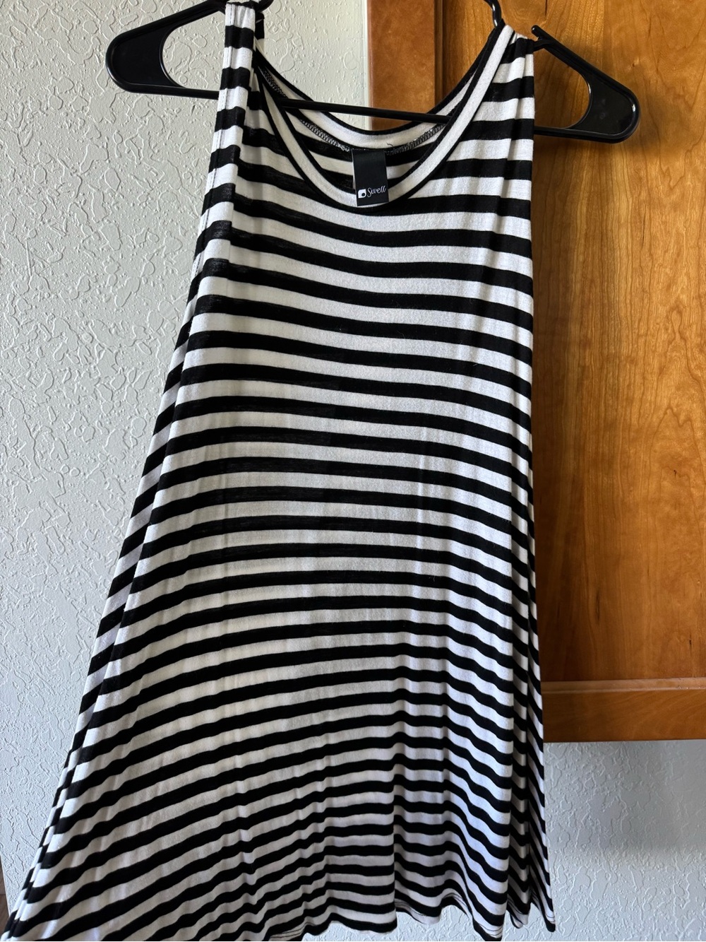 Swell Black and White Striped Mini Tank Dress